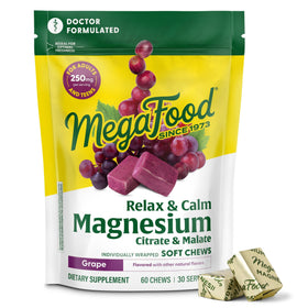 MegaFood Complément Alimentaire Magnésium 60 Chews Raisin - vue de face