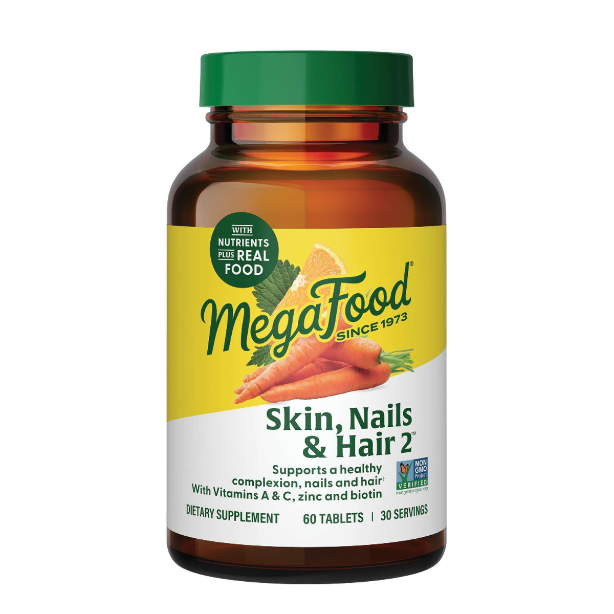 MegaFood Complément Peau, Cheveux & Ongles 60 comprimés vue de face