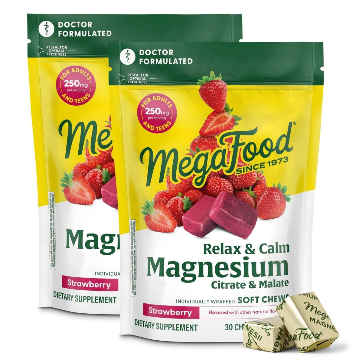 MegaFood Complexe de Magnésium Fraise paquet avant