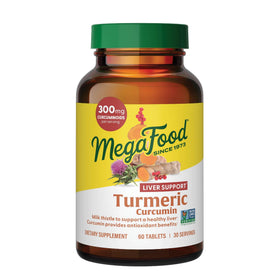 MegaFood Curcuma + Chardon-Marie 60 comprimés vue de face