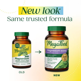 MegaFood Magnésium Glycinate 300mg 120 Capsules - étiquette détaillée