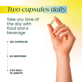 MegaFood Magnésium Glycinate 300mg 120 Capsules - prise avec un verre d'eau