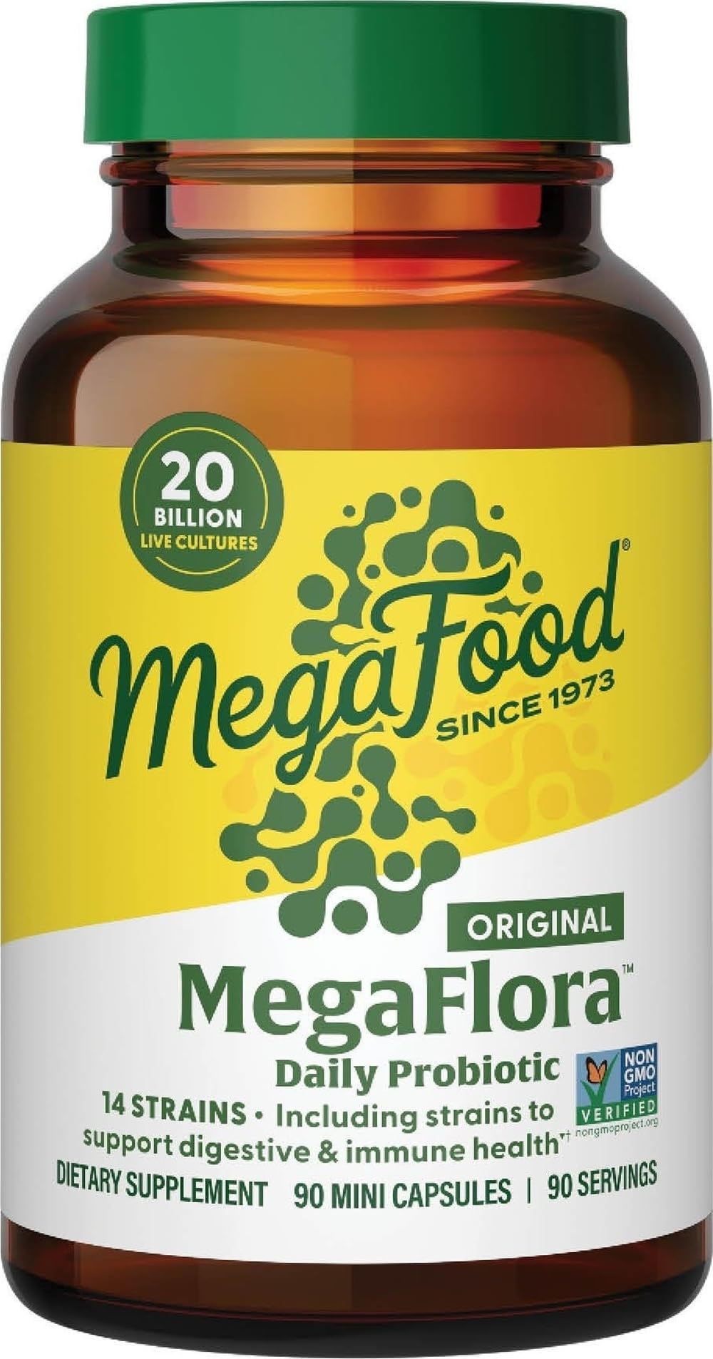 MegaFood MegaFlora Probiotic 90 mini capsules avant
