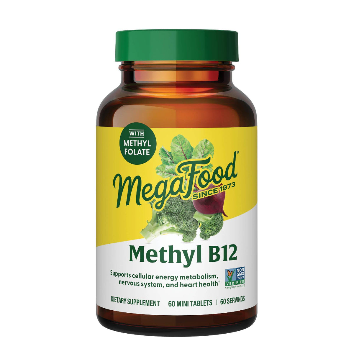 MegaFood Methyl B12 60 Mini Comprimés vue de face