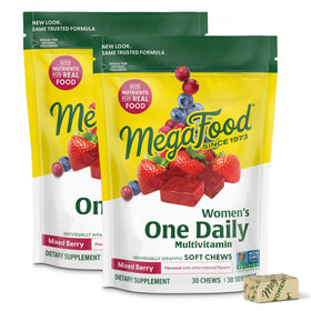 MegaFood Multivitamin Femmes 30 Chews Framboise - vue de face