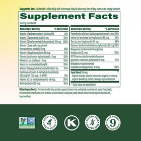 MegaFood Multivitamine Femme 55+ étiquette détaillant les nutriments