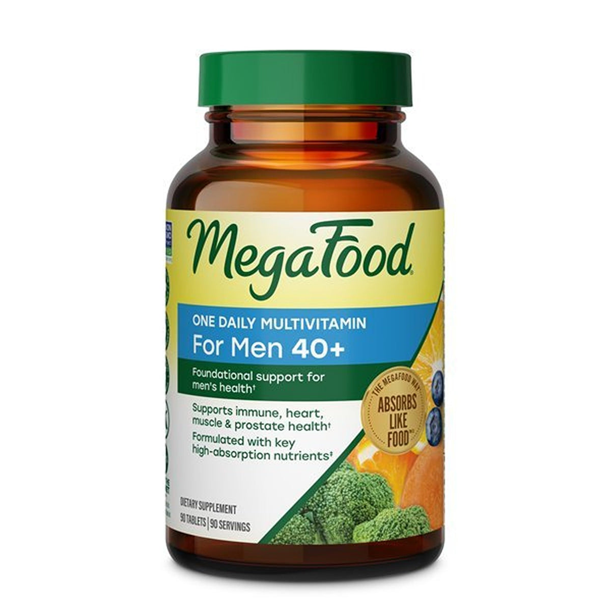 MegaFood Multivitamine Homme 40+ 90 Comprimés, vue avant