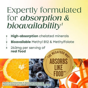 MegaFood Multivitamine pour Femmes 40+ montrant la texture du comprimé