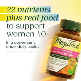 MegaFood Multivitamine pour Femmes 40+ montrant les nutriments sur l'étiquette