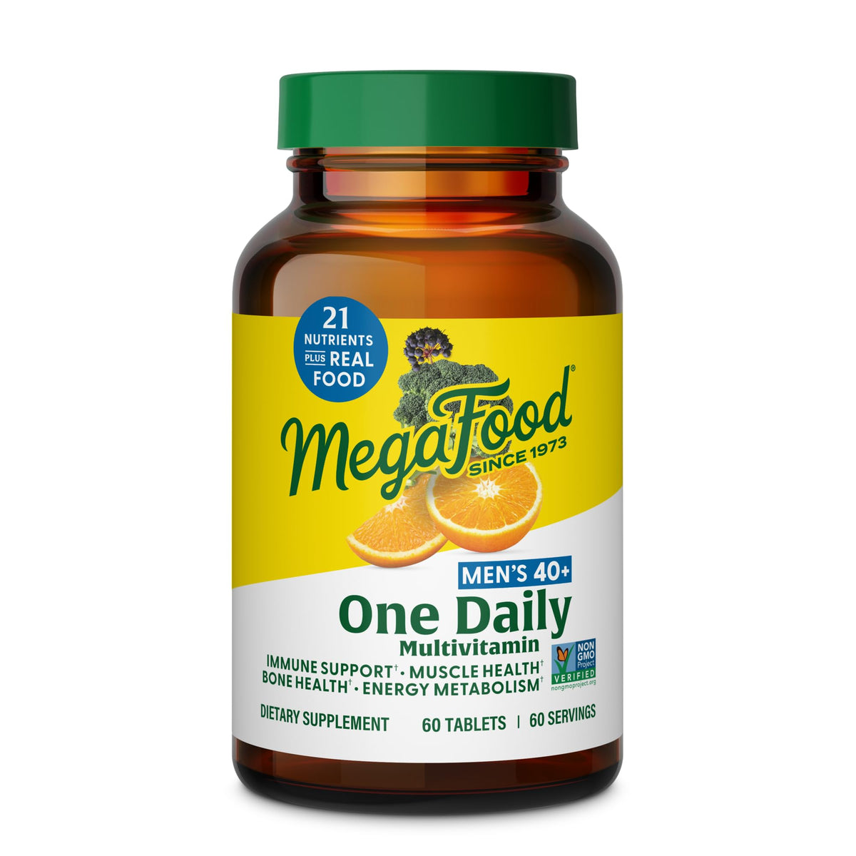 MegaFood Multivitamine Quotidienne Homme 40+ 60 comprimés vue avant