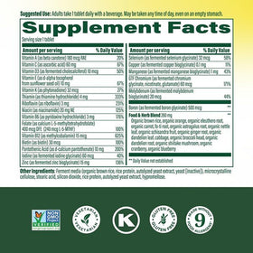 MegaFood Multivitamine Quotidienne pour Hommes informations nutritionnelles