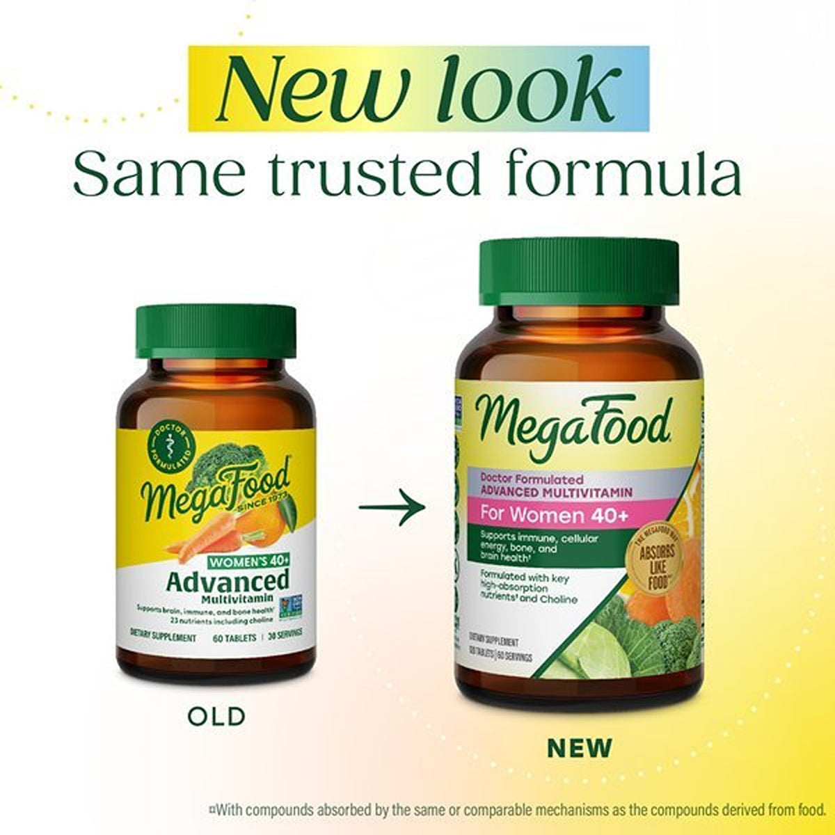 MegaFood Multivitamines Avancées Femme 40+ 60 Comprimés vue arrière