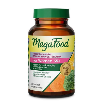 MegaFood Multivitamines Avancées Femmes 55+ 120 comprimés vue de face