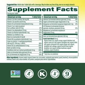 MegaFood Multivitamines pour Hommes, détail des ingrédients