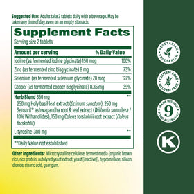 MegaFood Thyroid Strength 60 comprimés, vue arrière