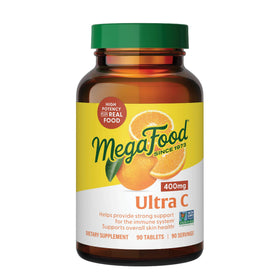 MegaFood Ultra C 400 mg 90 comprimés, vue avant de l'emballage