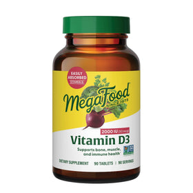 MegaFood Vitamine D3 2000 UI 90 comprimés emballage avant