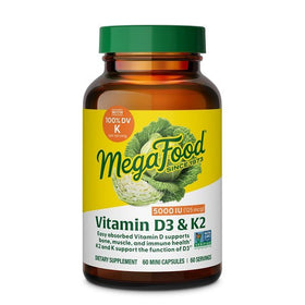 MegaFood Vitamine D3 K2 5000 IU 60 Mini Capsules avant