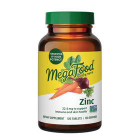 MegaFood Zinc Bisglycinate 120 comprimés, vue de face