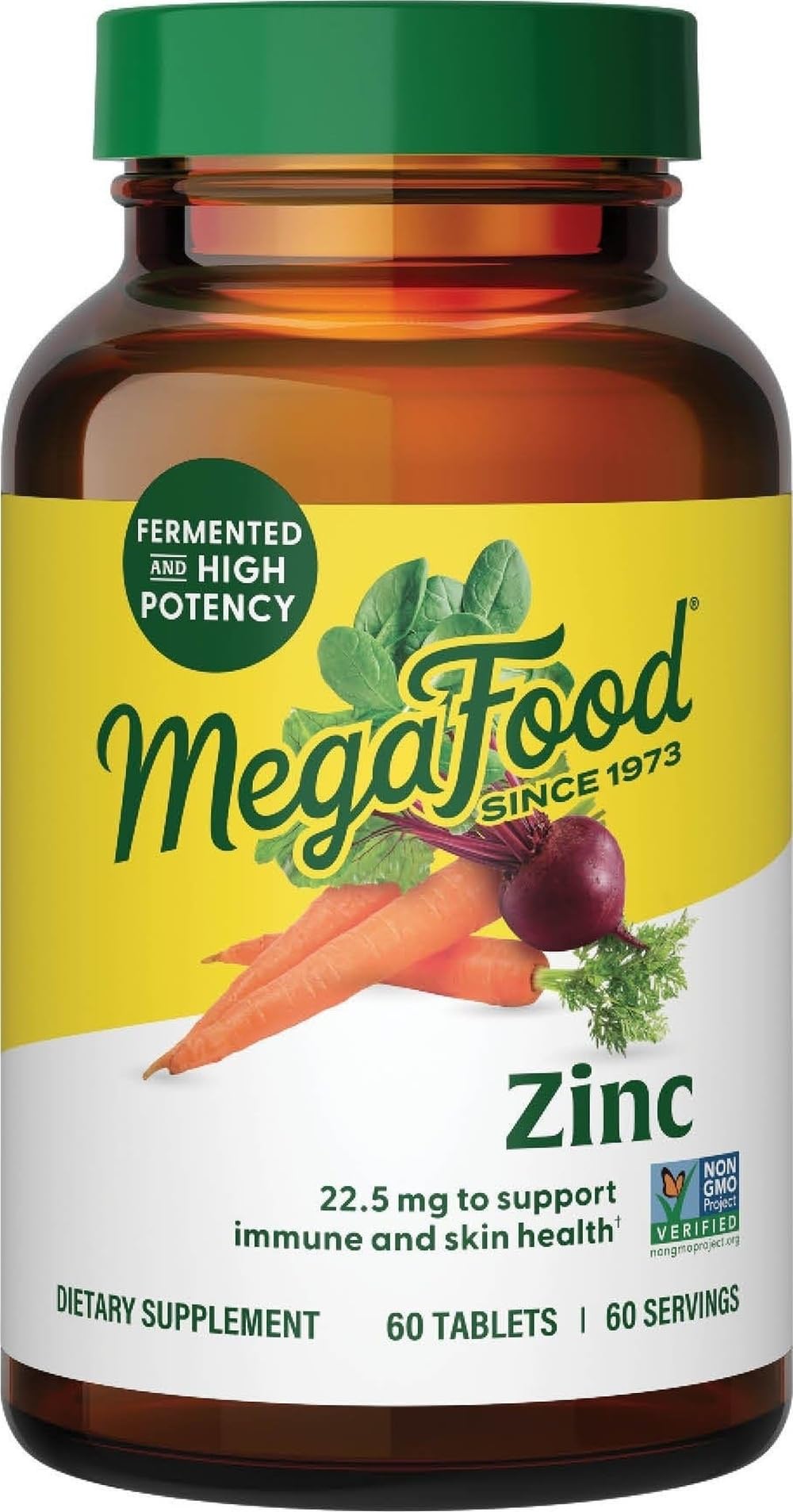 MegaFood Zinc Bisglycinate 60 comprimés vue de face