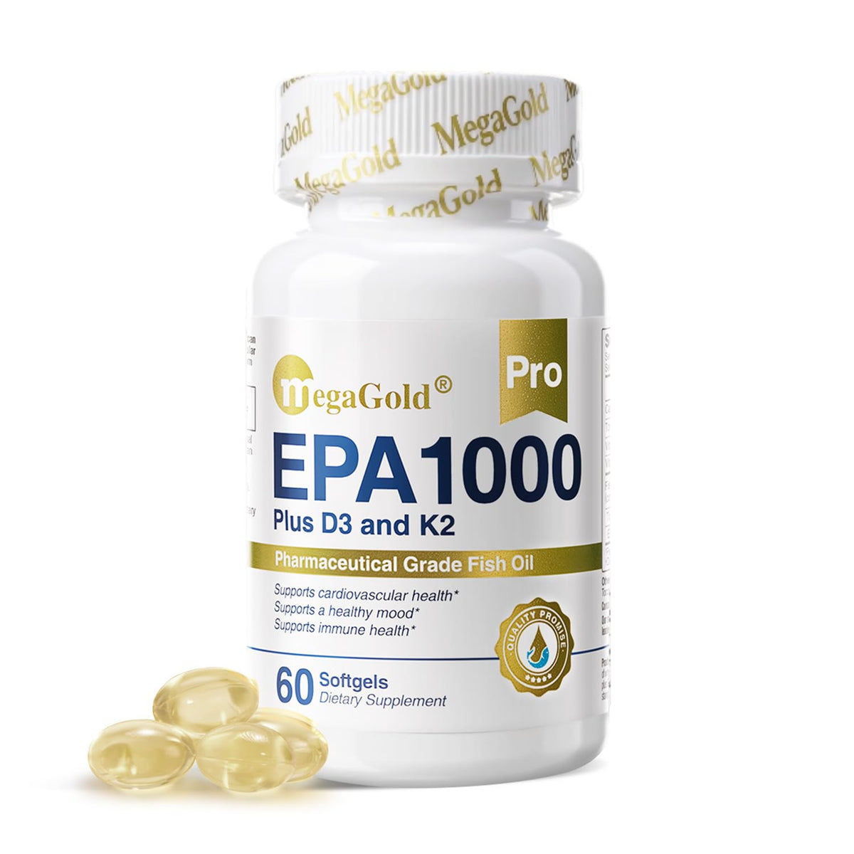 MegaGold Huile de Poisson EPA 1000mg gélules mini avant