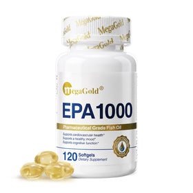 MegaGold Huile de Poisson Omega 3 EPA 1000mg mini gélules, vue de face