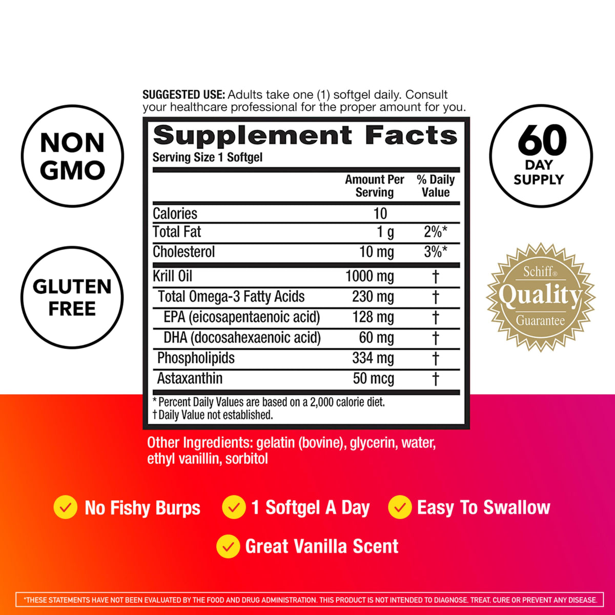 MegaRed Huile de Krill 1000mg contenant 60 gélules