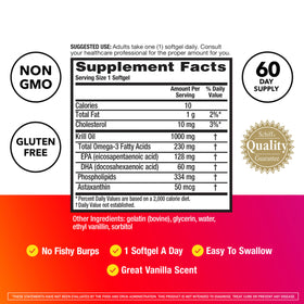 MegaRed Huile de Krill 1000mg contenant 60 gélules