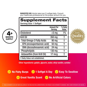 MegaRed Huile de Krill 350mg étiquette du produit