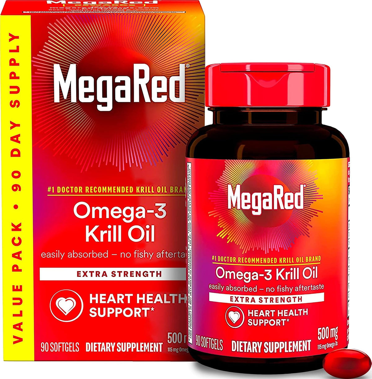 MegaRed Huile de Krill Antarctique 500mg boîte vue de face