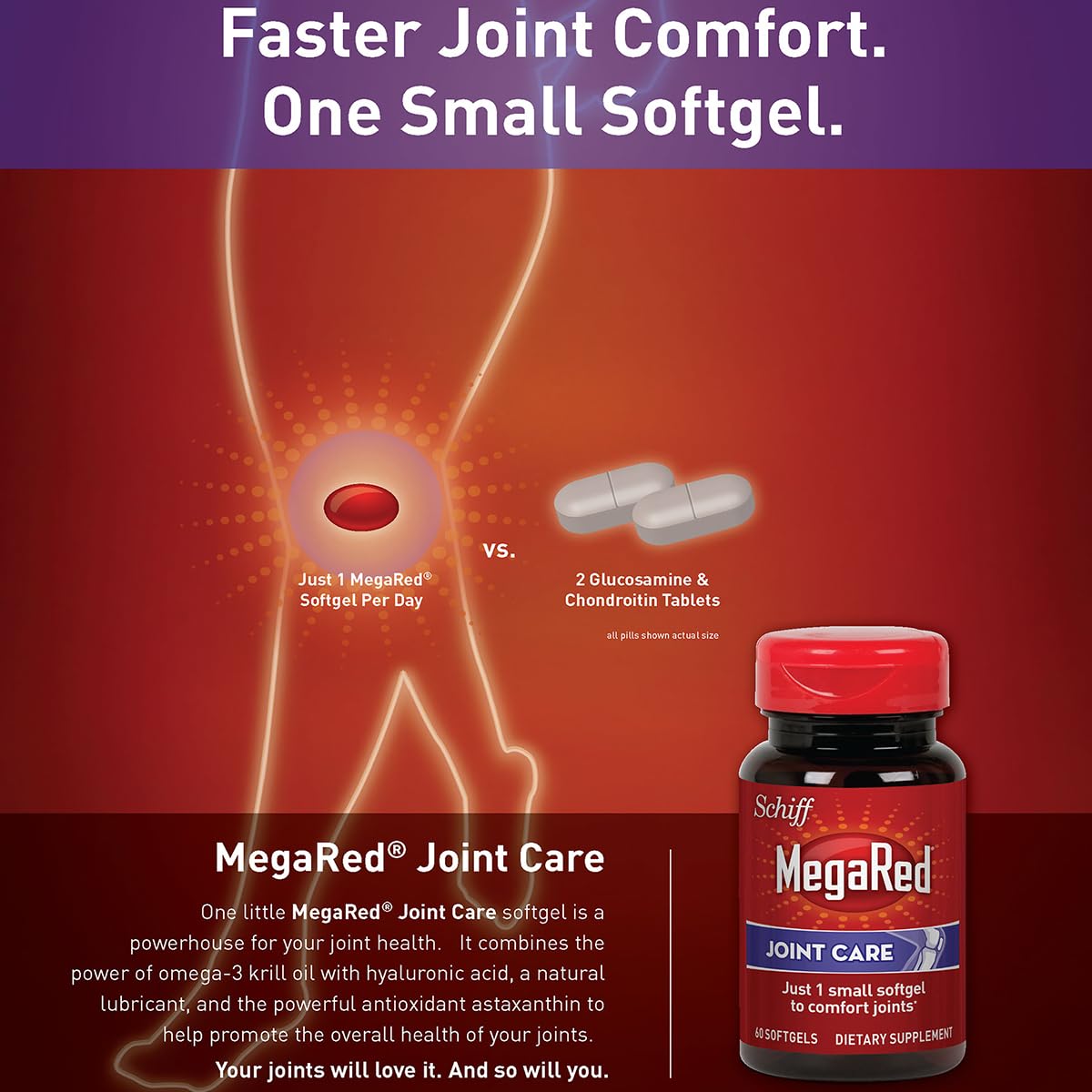 MegaRed Huile de Krill Omega-3 353 mg avec arrière-plan naturel