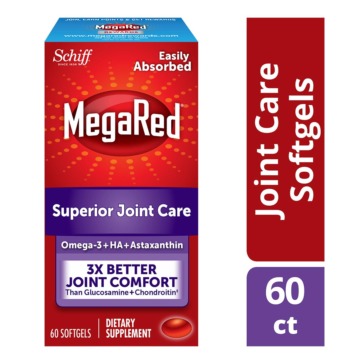 MegaRed Huile de Krill Omega-3 353 mg gélules en boîte