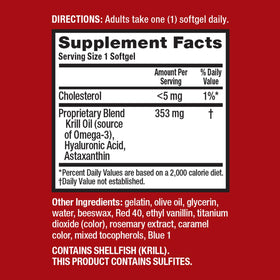 MegaRed Huile de Krill Omega-3 353 mg gélules sur table