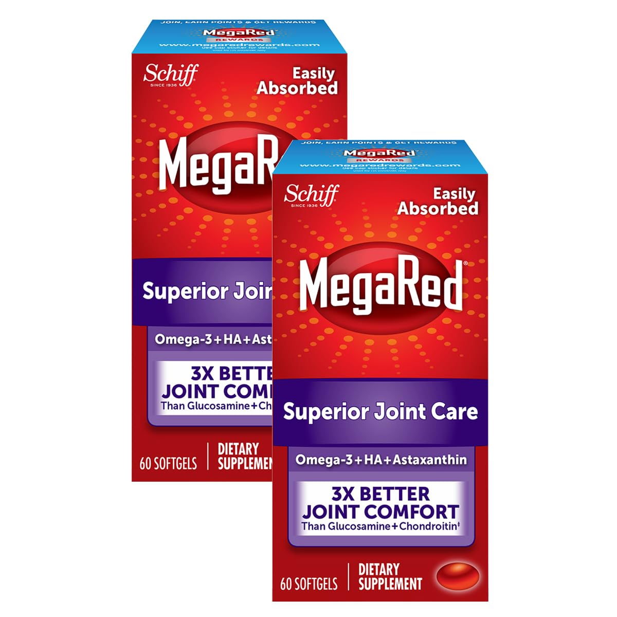 MegaRed Huile de Krill Omega-3 353 mg gélules vue de face