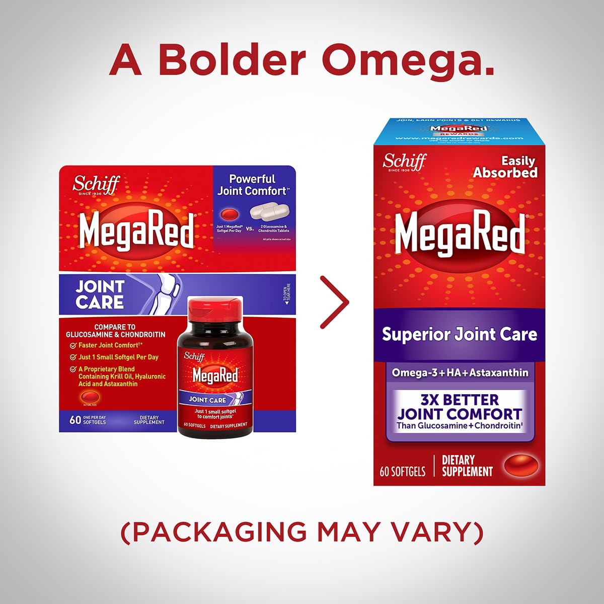 MegaRed Huile de Krill Omega-3 60 gélules avec étiquette