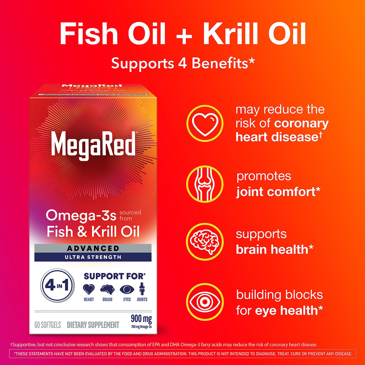 MegaRed Omega-3 900mg boîte avec 60 gélules