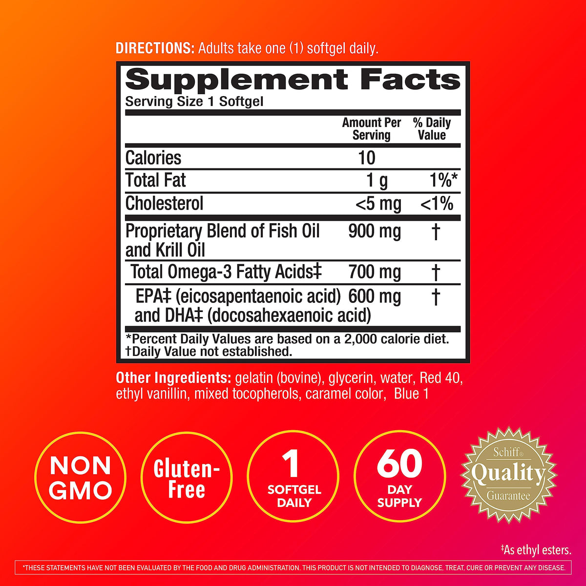 MegaRed Omega-3 900mg gélule sur fond blanc