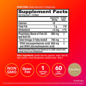 MegaRed Omega-3 900mg gélule sur fond blanc