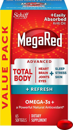 MegaRed Omega-3 Total Body + Refresh 500mg gélules avant
