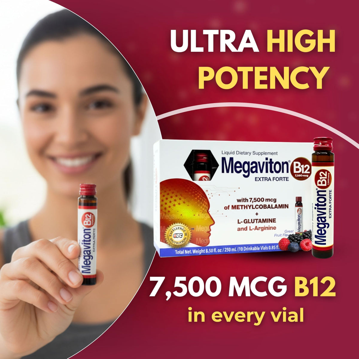 Megaviton B12 Extra Forte avec L-Glutamine et L-Arginine