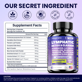 MEGNETA Compléments Alimentaires Drainage Lymphatique 82g avec capsules visibles
