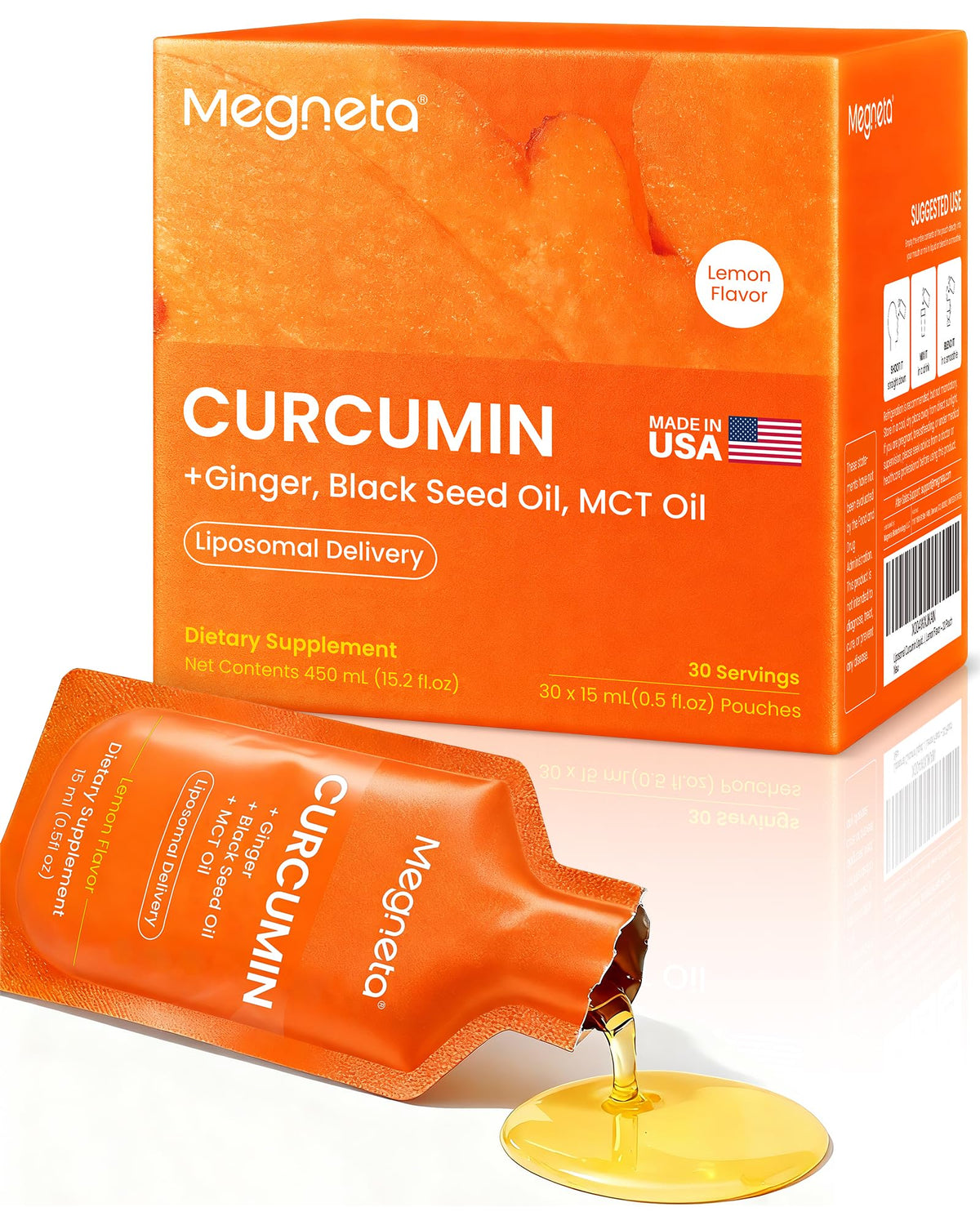 MEGNETA Curcuma Liposomal 30 sachets vue de face