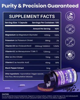 MEGNETA Magnésium Glycinate 420 mg sur une table en bois