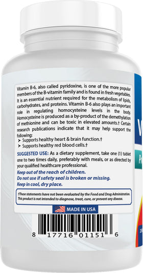 Meilleure vue des comprimés B6 50 mg Best Naturals