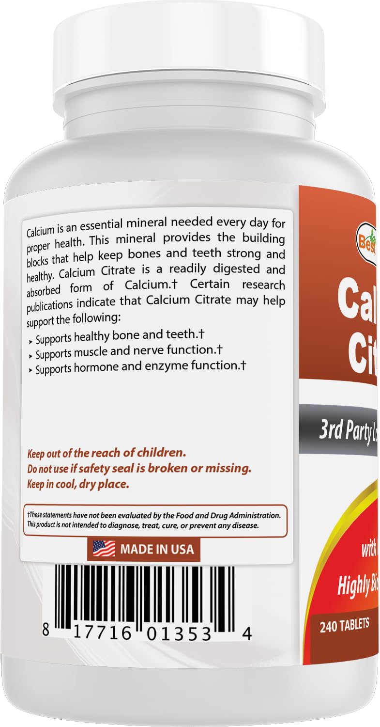 Meilleures pratiques de dosage de Calcium Citrate de Best Naturals