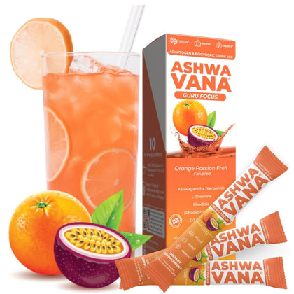 Mélange à boire Ashwavana à base d'Ashwagandha et Vitamine D, emballage avant