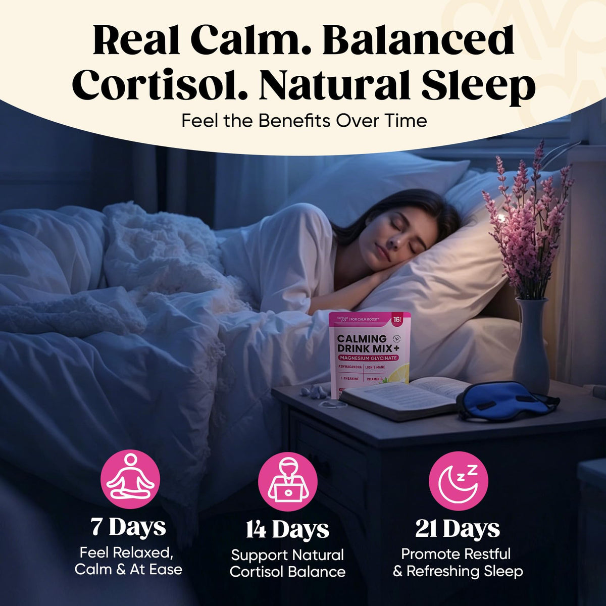 Mélange à Boire Calm de Venture Pal, dosage dans une cuillère