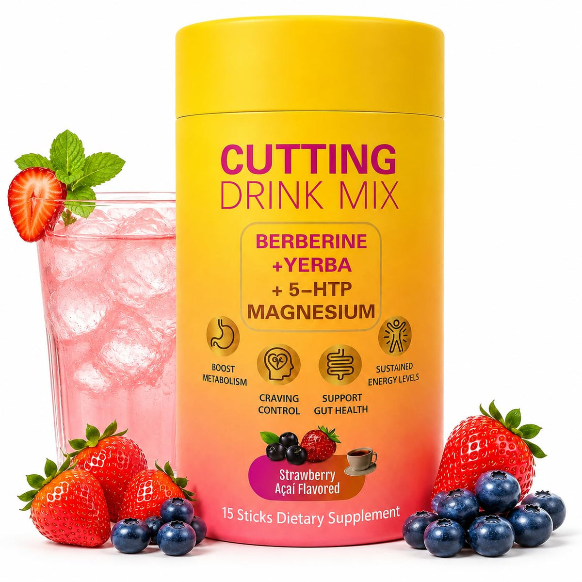 Mélange à Boire QYGCHUSIN Fraise Acai, emballage avant