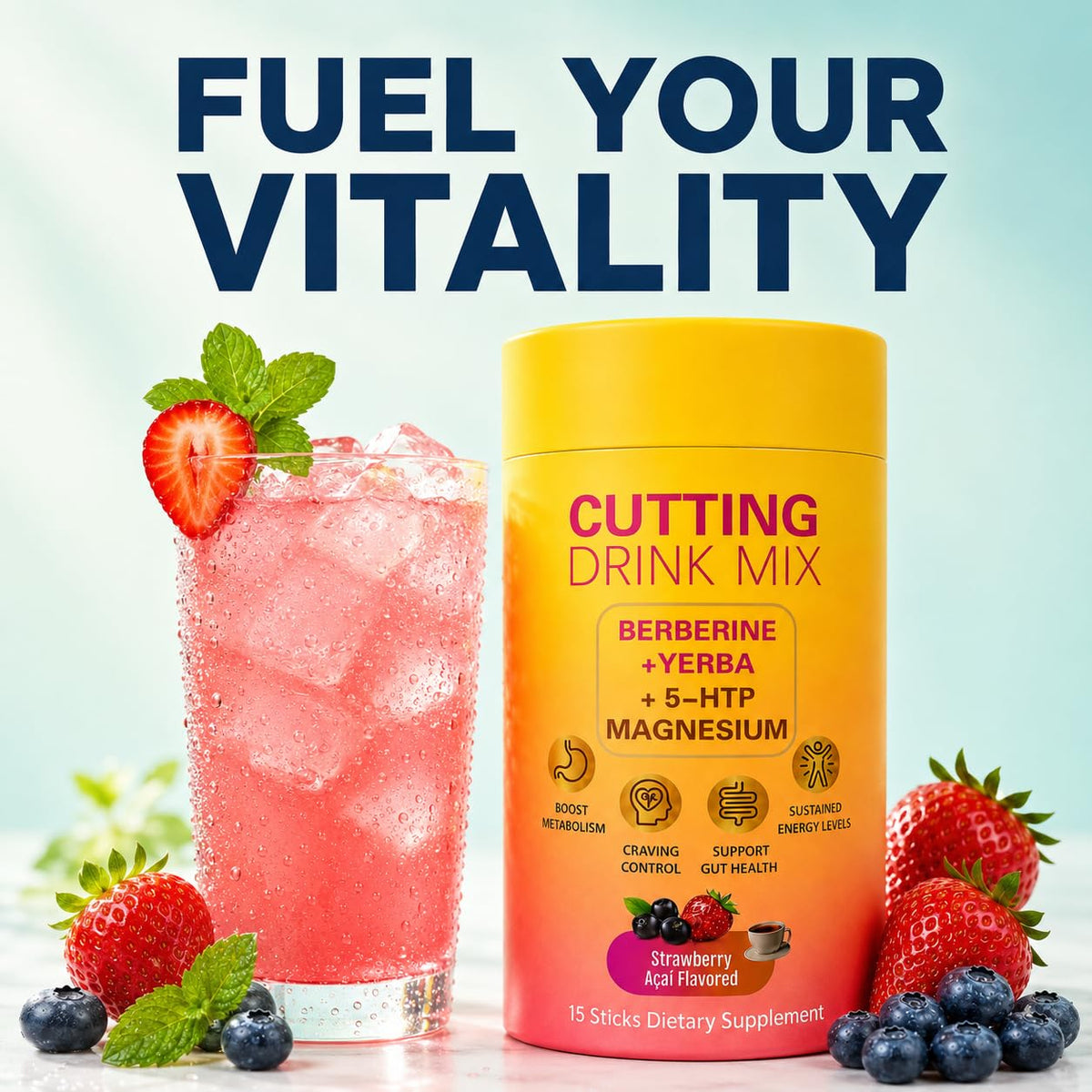 Mélange à Boire QYGCHUSIN Fraise Acai, informations nutritionnelles