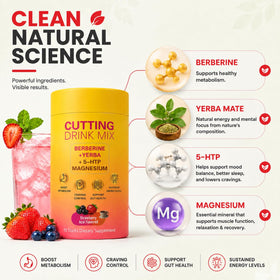 Mélange à Boire QYGCHUSIN Fraise Acai, poudre dans un verre